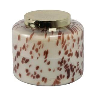Liv & Skye 9 in. x 8 in. Brown Cinnamon Speckle Lidded Glass Candle 180 oz. 80377-01 - The Home D... | The Home Depot