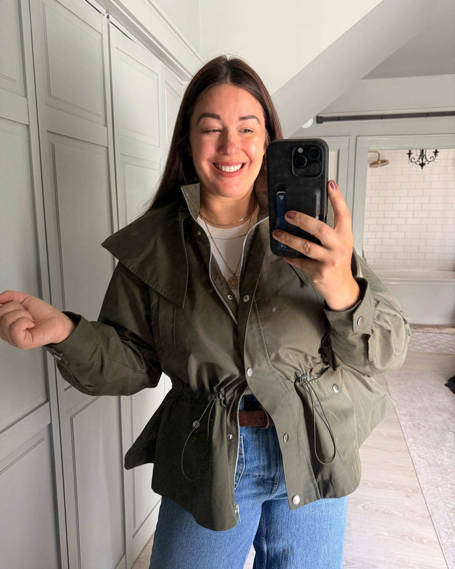 Is this not the cutest jacket for my trip to England! And the price is SO good!! Detachable hood and sweet peplum. Size down, I am wearing a Medium.

#LTKootd #LTKmomlife #LTKOver40