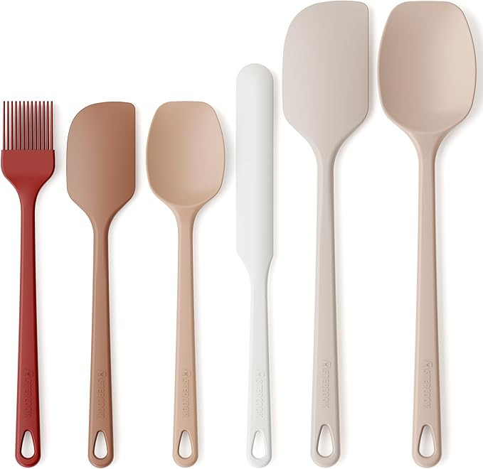 Astercook 6-Piece Silicone Spatula Set, 560°F Heat Resistant Rubber Spatulas with Stainless Stee... | Amazon (US)