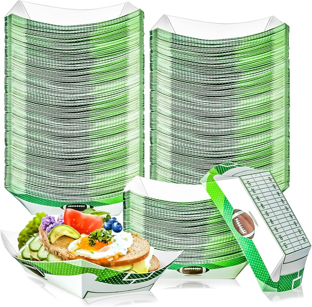 MotBach 120 Pack Football Theme Paper Food Boat Trays, Football Party Supplies, 2Lb Disposable Pa... | Amazon (US)