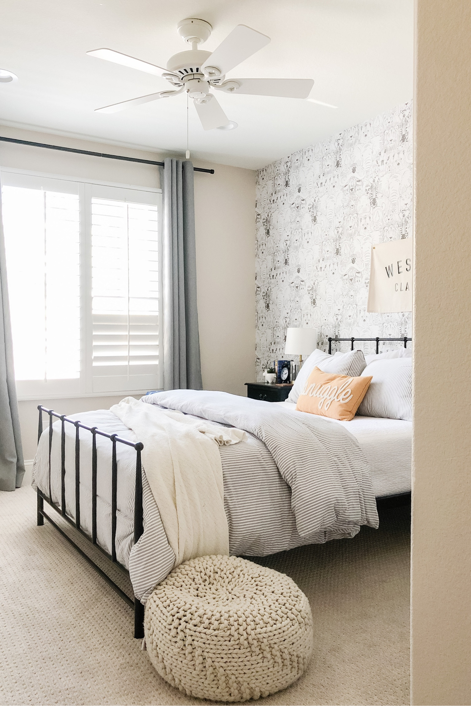 Canvas name sign, chunky knit pouf, striped duvet cover, chasing paper animal wallpaper, Target circle offer.

20% off pouf thru 10/7.

#LTKhome #LTKsalealert #LTKkids