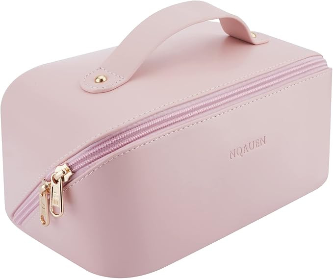 nqauen Makeup Bag Large capacity travel cosmetic bag Travel Toiletry Bag Organizer with Handle an... | Amazon (US)