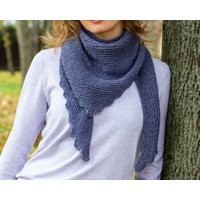 Small Triangle Shawl Hand Knit Shawlette Scarf Women Crochet Handmade Dusty Blue Neck Wrap Wool Winter Warmer | Etsy (US)