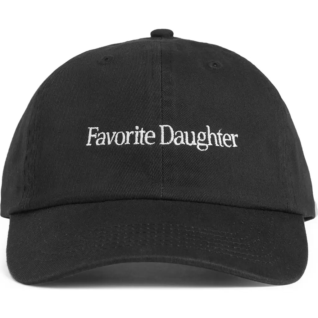 Favorite Daughter Classic Logo Cotton Twill Baseball Cap in Black at Nordstrom | Nordstrom
