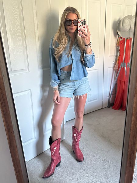 Boots are Idlywind. Denim on denim. Denim shorts. Jean shorts from Rollas jeans. Denim button down from Walmart. Country concert outfit. Concert outfit. Western fashion. Western style. #outfit #fashion #style #ootd #ootn #outfitoftheday #fashionstyle  #outfitinspiration #outfitinspo #tryon #tryonhaul#lookbook #outfitideas #currentlywearing #styleinspo #outfitinspiration outfit, outfit of the day, outfit inspo, outfit ideas, styling, try on, fashion, affordable fashion. 

#LTKshoecrush #LTKfindsunder100 #LTKFestival