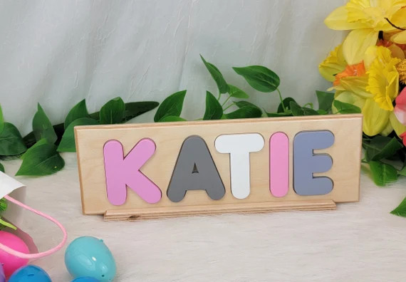 Custom Name Puzzle for Baby Girl Easter Basket Stuffers Gift | Etsy | Etsy (US)