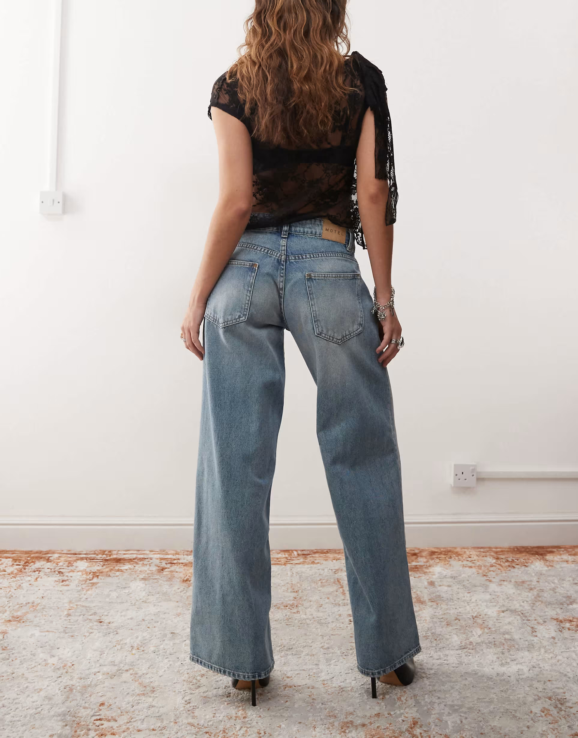 Motel roomy extra wide low rise jeans in powder blue | ASOS | ASOS (Global)