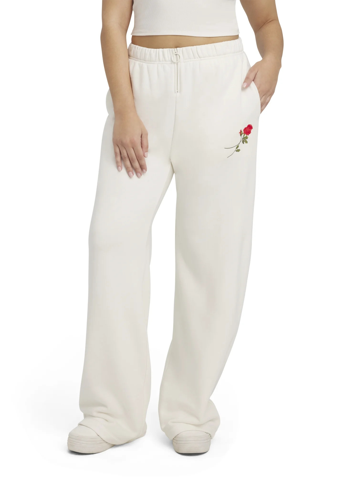Mills by Millie Bobby Brown Women's Fleeced Terry Wide Leg Pants, Sizes XXS-XXL | Walmart (US)