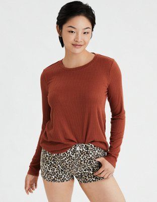 AE Soft & Sexy Plush Long Sleeve T-Shirt | American Eagle Outfitters (US & CA)