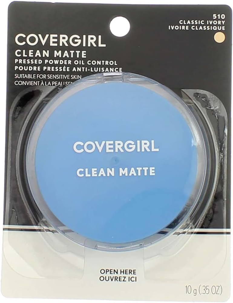 Amazon.com : COVERGIRL Clean Matte Pressed Powder Classic Ivory Warm 510 , .35 Ounce (packaging m... | Amazon (US)