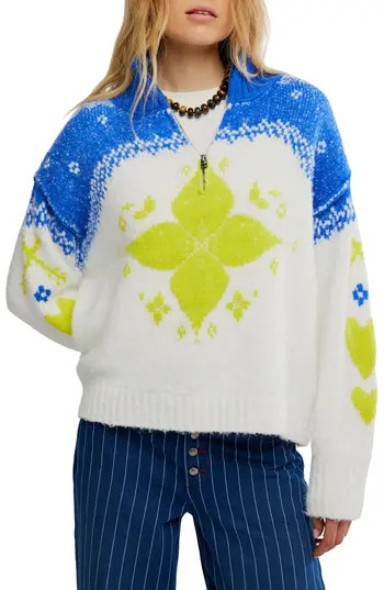 Free People Mythical Half Zip Pullover in Starbright Combo at Nordstrom Rack, Size Large | Nordstrom Rack