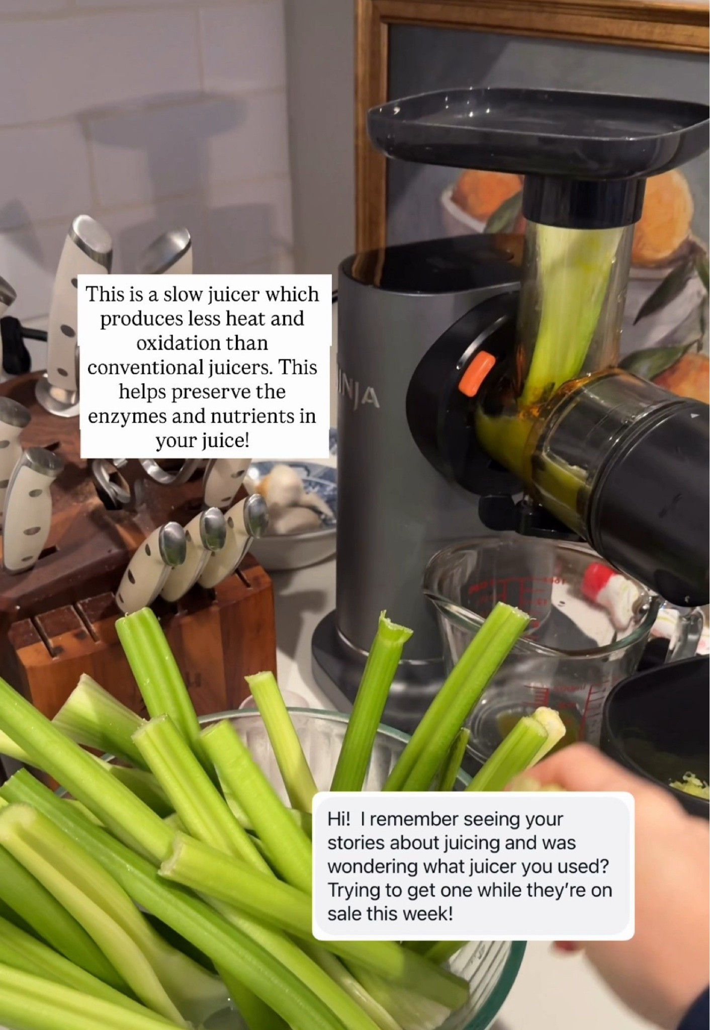 My favorite juicer of all time! This one is a slow juicer so it produces less heat oxidation than traditional juicers. This celery recipe is my favorite- let me know if you’d like the details! 

#LTKmomlife #LTKfoodie #LTKHome