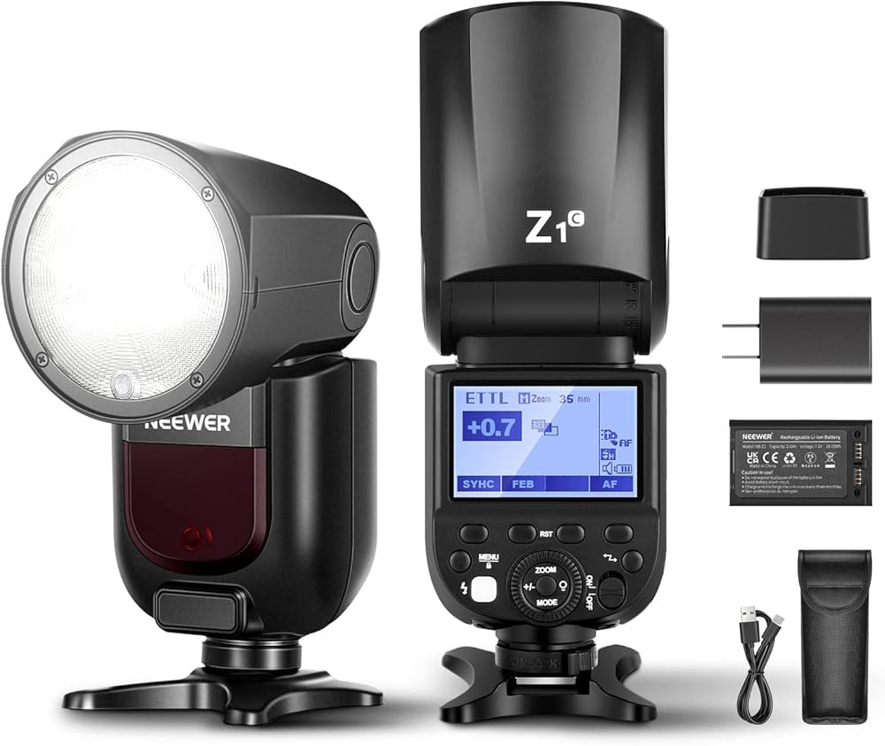 NEEWER Z1-C TTL Round Head Flash Speedlite for Canon DSLR Cameras, 76Ws 2.4G 1/8000s HSS Speedlig... | Amazon (US)
