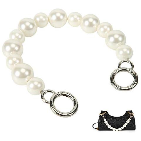 Xiazw Elegant Bead Pearl Handle Strap Chain Charms Accessory for Women Handbag,Purse,Clutch (Gold... | Amazon (UK)