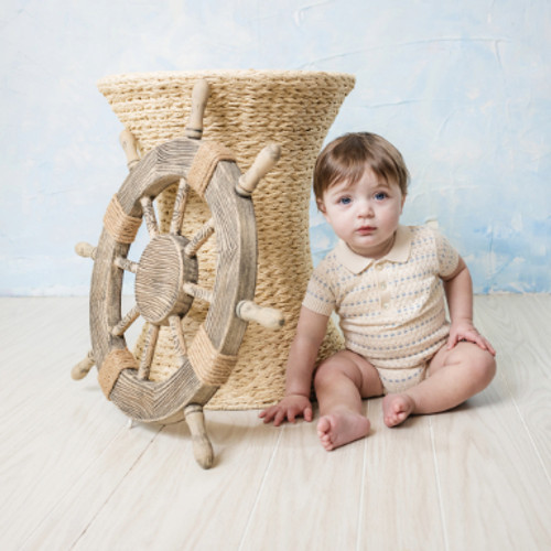 Boys Pointelle Jacquard Knit Romper | Feltman Brothers