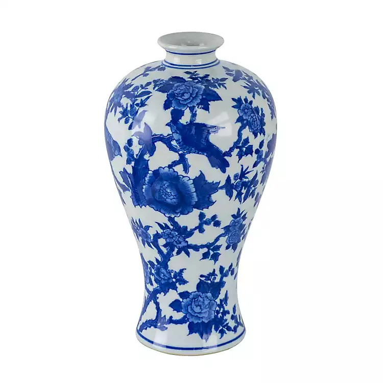 Blue Birds and Trees Porcelain Vase | Kirkland's Home