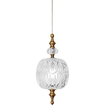 TLOLGT Antique Delicate Decorative Pattern Glass Ceiling Pendant Lighting Adjustable Mini Pendant... | Amazon (US)