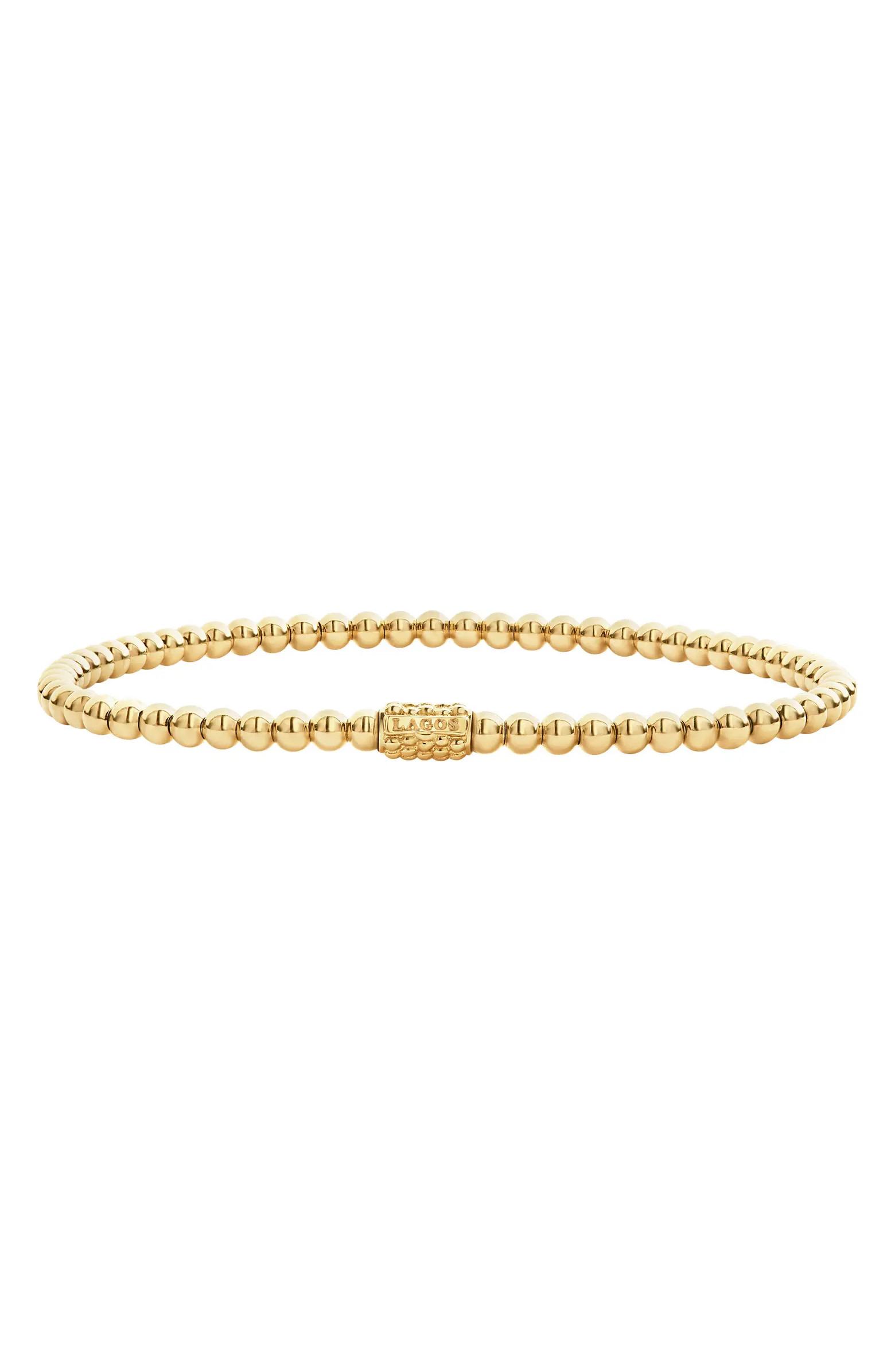 Caviar 18K Gold Ball Stretch Bracelet | Nordstrom
