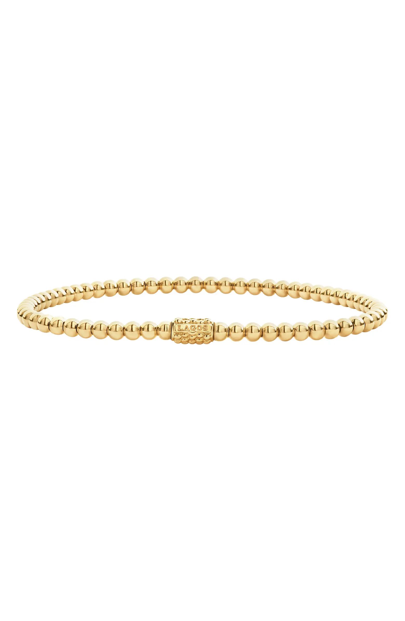 Caviar 18K Gold Ball Stretch Bracelet | Nordstrom