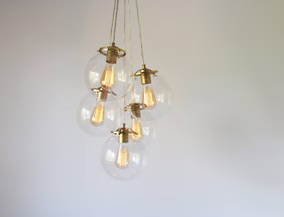Bubble Chandelier Globe Chandelier With 5 Large Glass Globes | Etsy | Etsy (US)