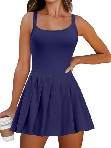 ANRABESS Women's Tennis Athletic Pleated Summer Mini Dress 2026 Golf Workout Build in Shorts Casu... | Amazon (US)