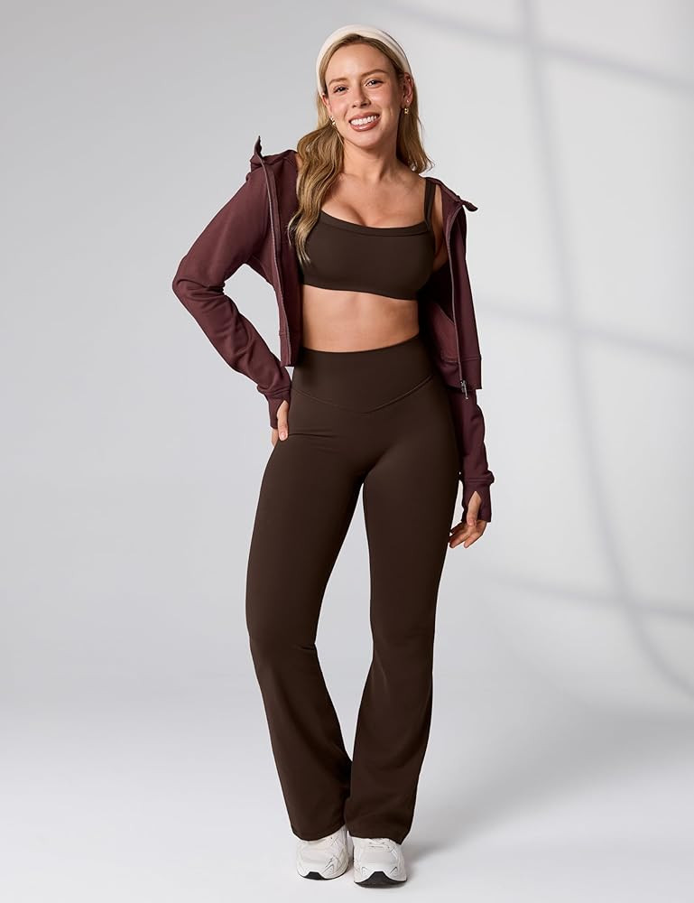 Hugcurve No Front Seam High Waisted Flare Leggings for Women Bootcut Yoga Pants Buttery Soft - 29... | Amazon (US)