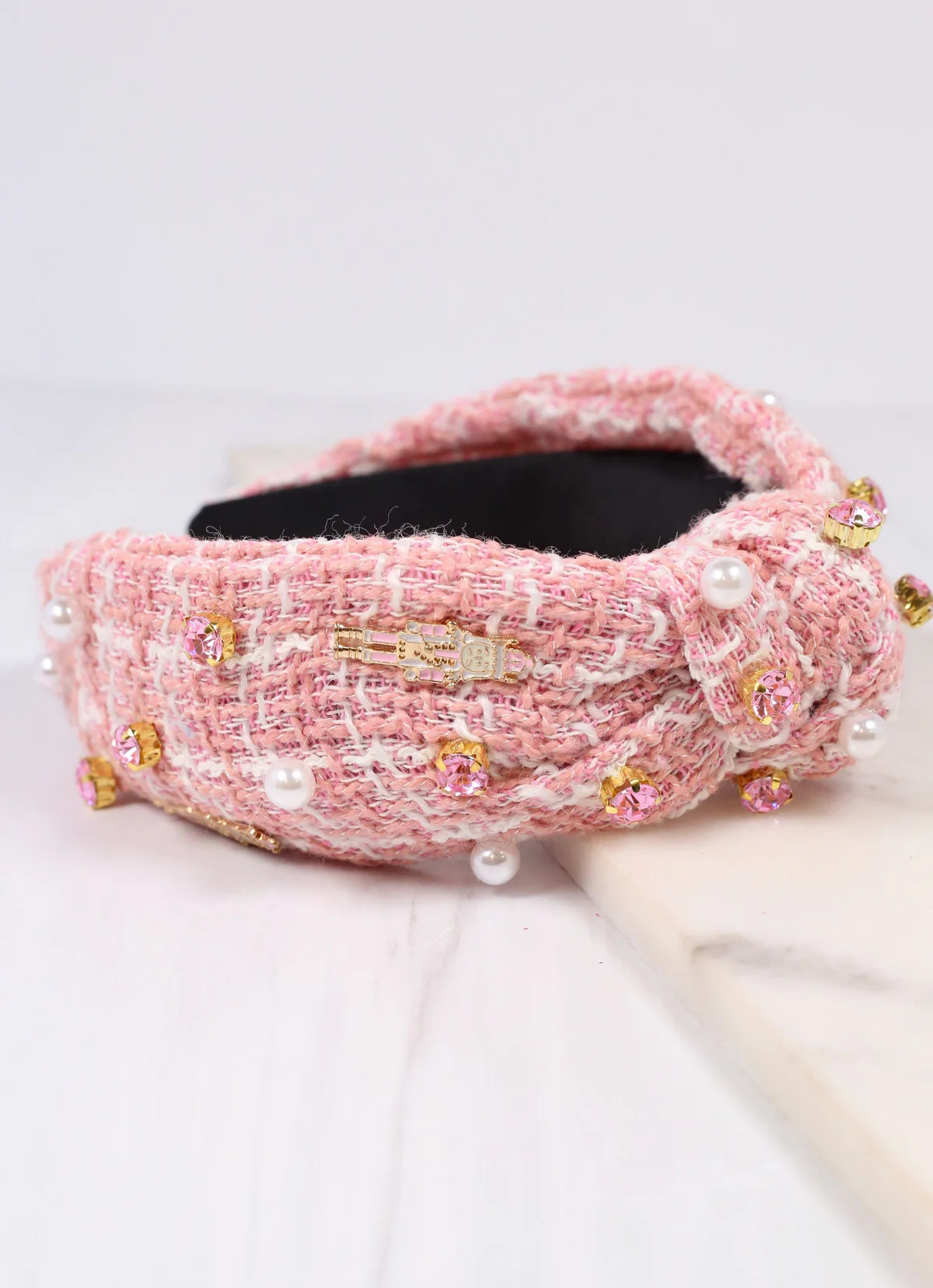 Tweed Nutcracker Headband PINK | Caroline Hill