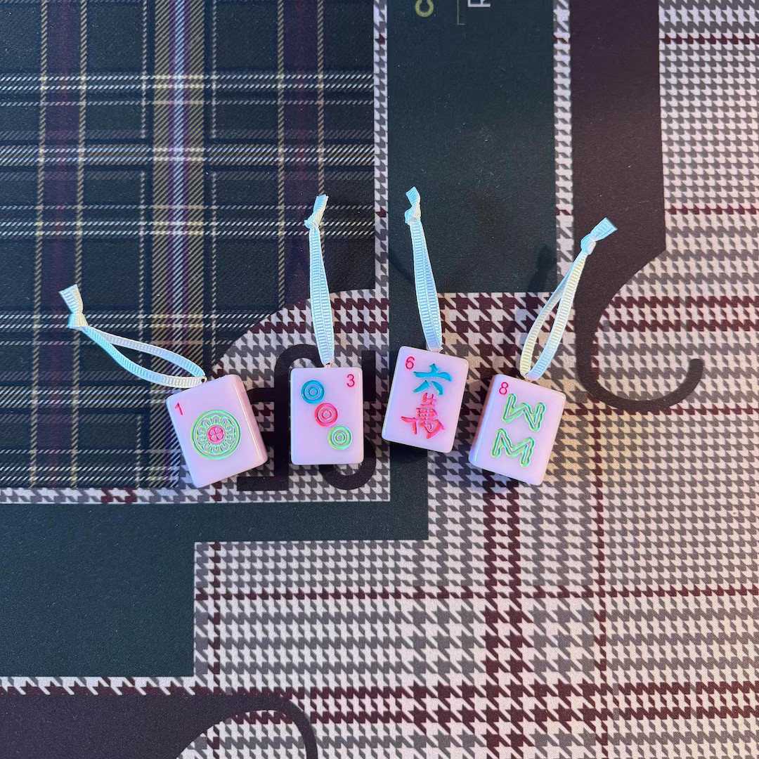 Mahjong Christmas Ornament 4 Pack - **white Tiles or Pink Tiles** - Etsy | Etsy (US)