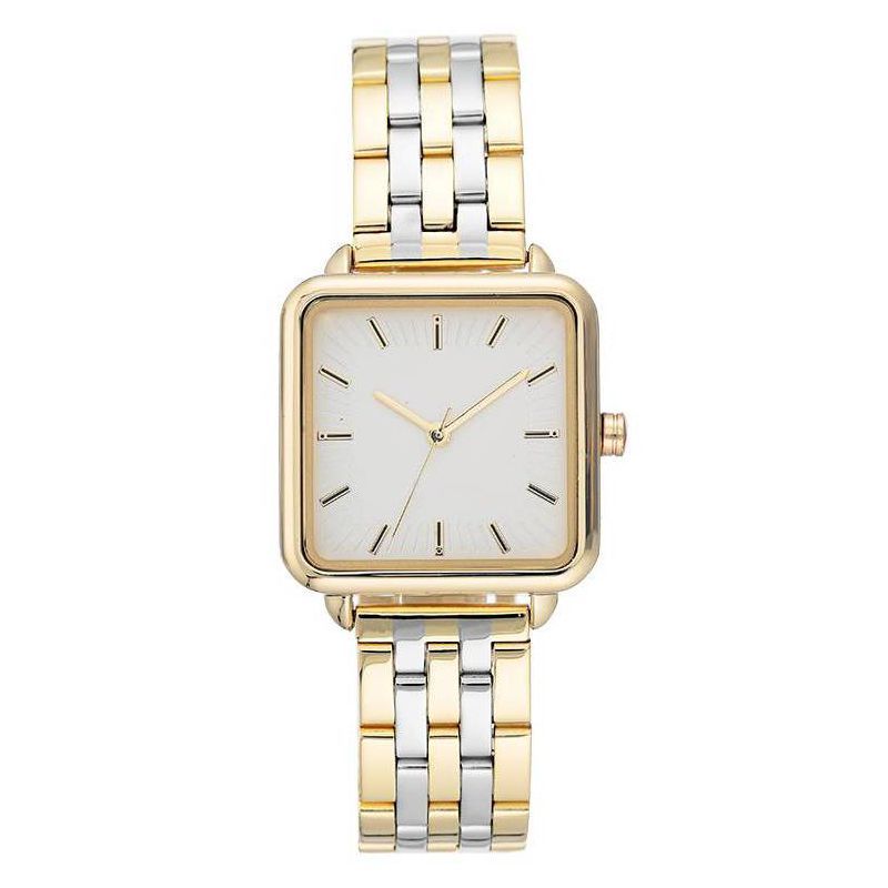 Women&#39;s Square Face Watch - A New Day&#8482; Light Silver | Target