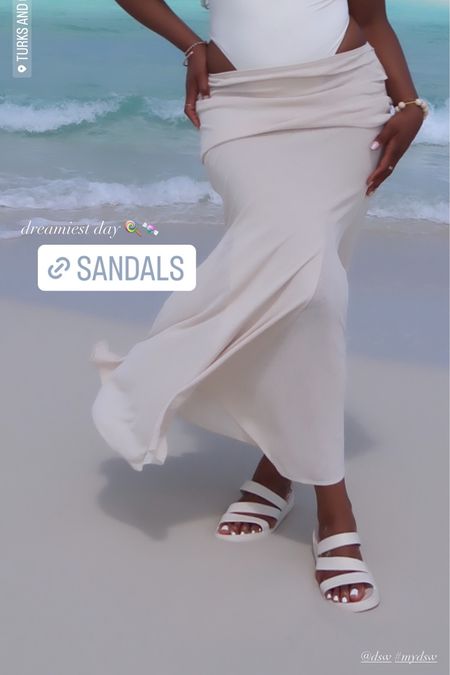 Perfect vacation / beach day outfit! So chic and comfortable enough to wear for any vacation activity ✨

White one piece bathing suit / swimsuit 
Beige maxi skirt cover up 
Croc white slides 

#dsw #swim #swimwear #resortwear #beach #travelootd 

#LTKswim #LTKtravel #LTKSeasonal