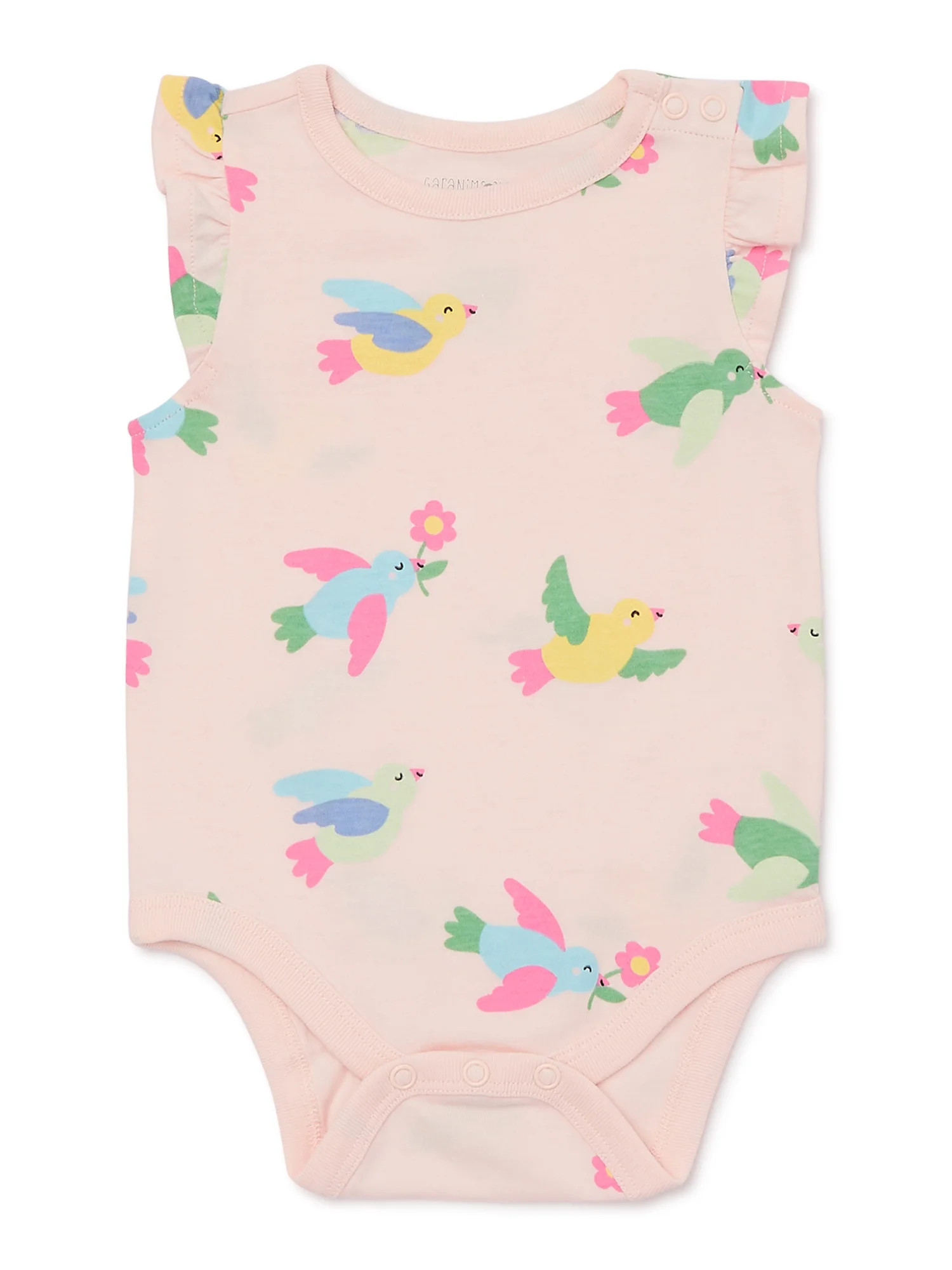 Garanimals Baby Girl Mini Flutter Print Bodysuit, Sizes 0-24 Months | Walmart (US)