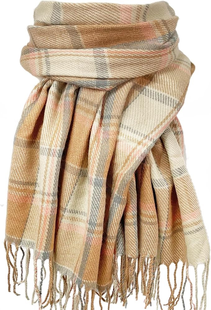 woogwin Winter Scarf for Women Cashmere Feel Plaid Warm Long Blanket Scarves Big Grid Pashmina Sh... | Amazon (US)