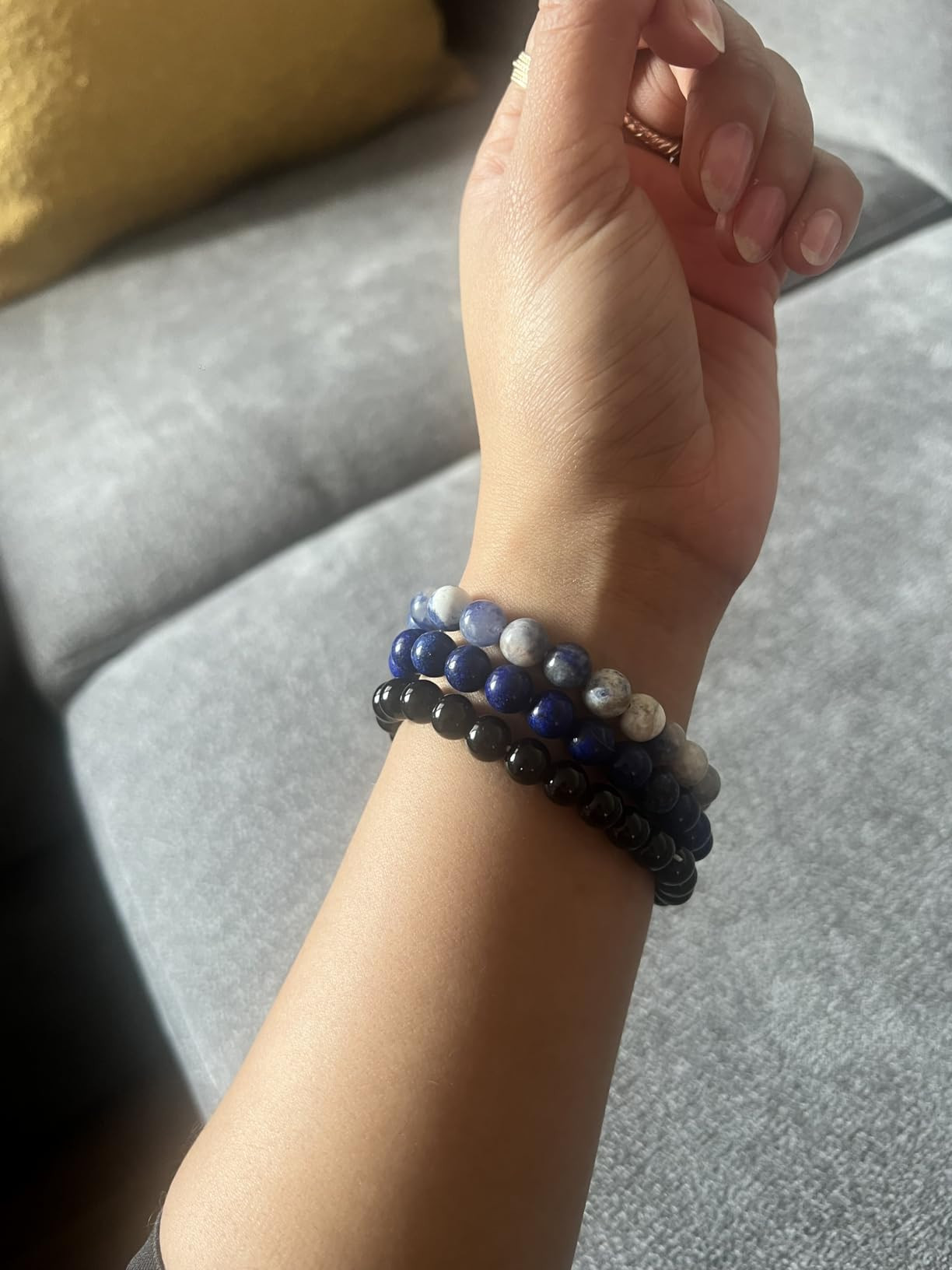 3 PCS Healing Crystal Bracelets for Women 8mm Natural Stone Beaded Stretch Bracelet Amethyst Jewe... | Amazon (US)