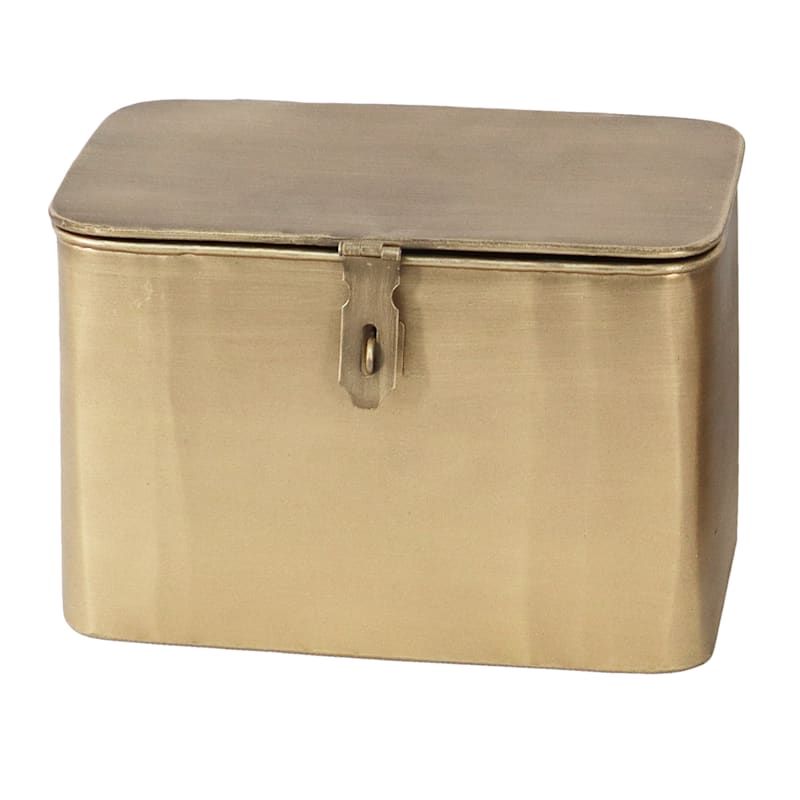 Gold Metal Decorative Box, 9" | At Home