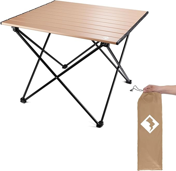 VILLEY Portable Camping Side Table, Ultralight Aluminum Folding Beach Table with Carry Bag for Ou... | Amazon (US)
