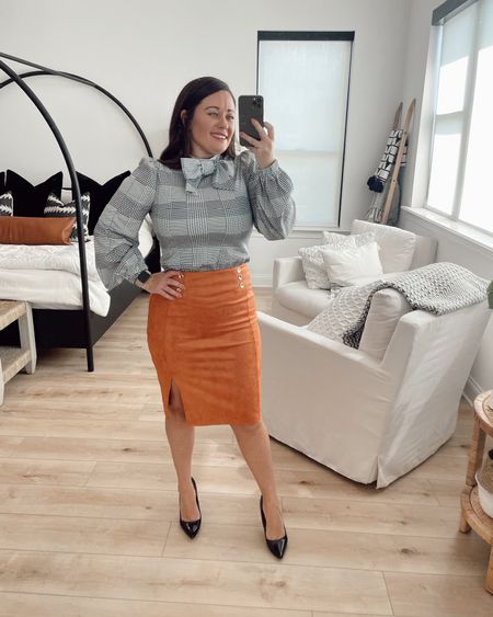 Lauren in a small top and skirt for petite workwear from Amazon - could have done a medium skirt.

#LTKworkwear #LTKSeasonal #LTKunder50
