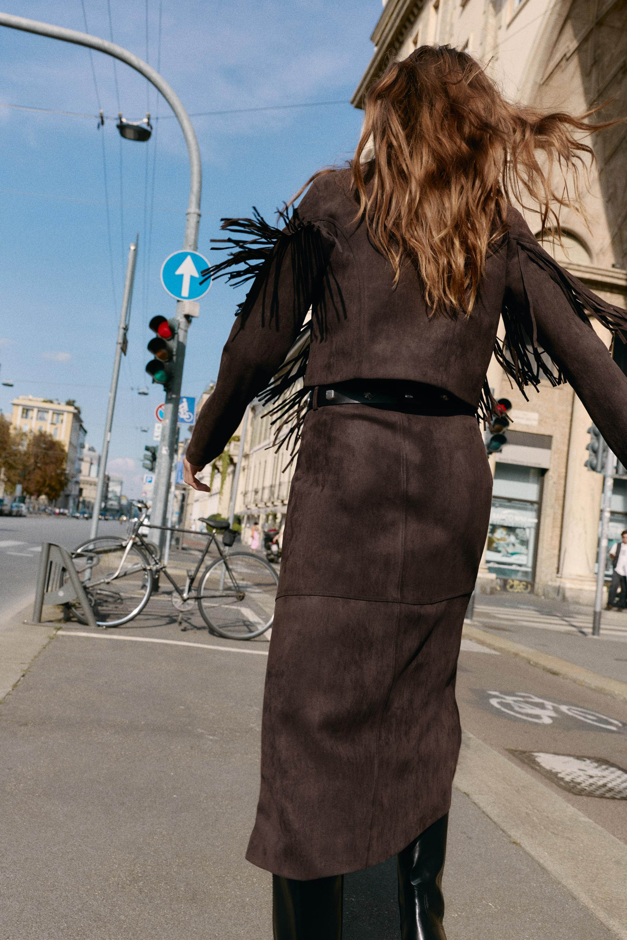 FAUX SUEDE MIDI SKIRT | Zara US