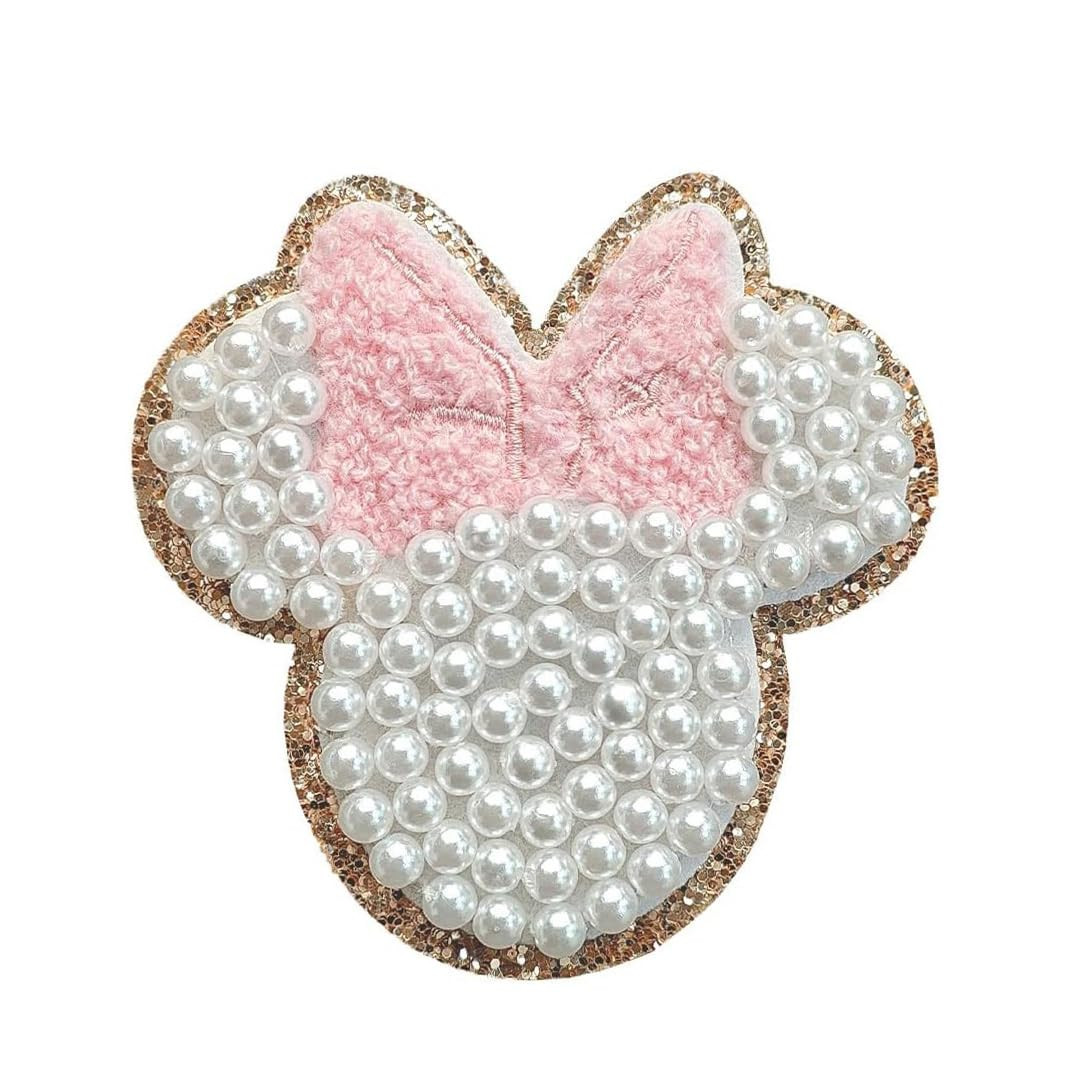 Bling Rhinestone Ivory White Pearls Patches, Self Adhesive Sticker Iron On Patches, 3.5 inch Heig... | Amazon (US)