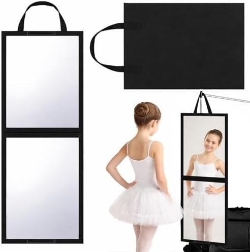 GlikCeil Foldable Portable Full Length Mirror for Dancer, Camping, Travel Black 33.5" x 13.4" Por... | Amazon (US)