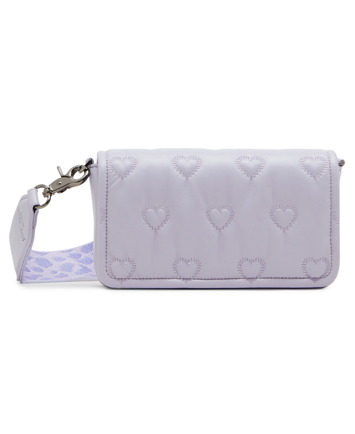 Betsey Johnson Heart Quilted Crossbody Bag - Lavender | Macy's