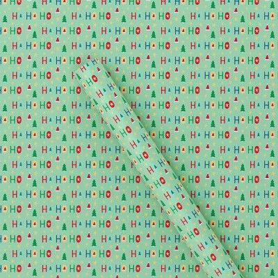 20 sq ft 'Ho Ho Ho' Christmas Gift Wrap Light Green - Wondershop™ | Target