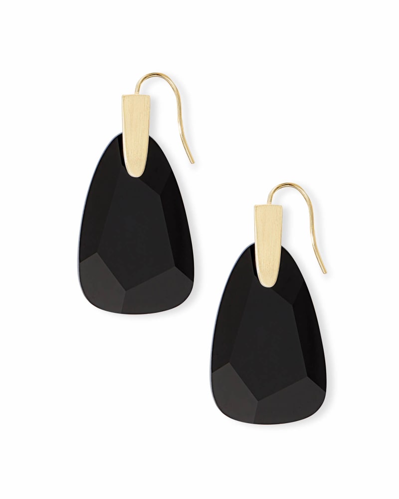 Marty Gold Drop Earrings in Black Glass | KendraScott | Kendra Scott