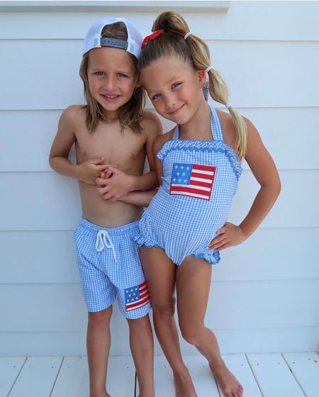 These Fourth of July swimsuits are to die for! 🇺🇸🎆 Navy’s suit is sold out but I linked a few that were similar on the same website! 

Swim l swimwear l kids swim l toddler swim l boys swim l girls swim l fourth of july swim 

#LTKSeasonal #LTKkids