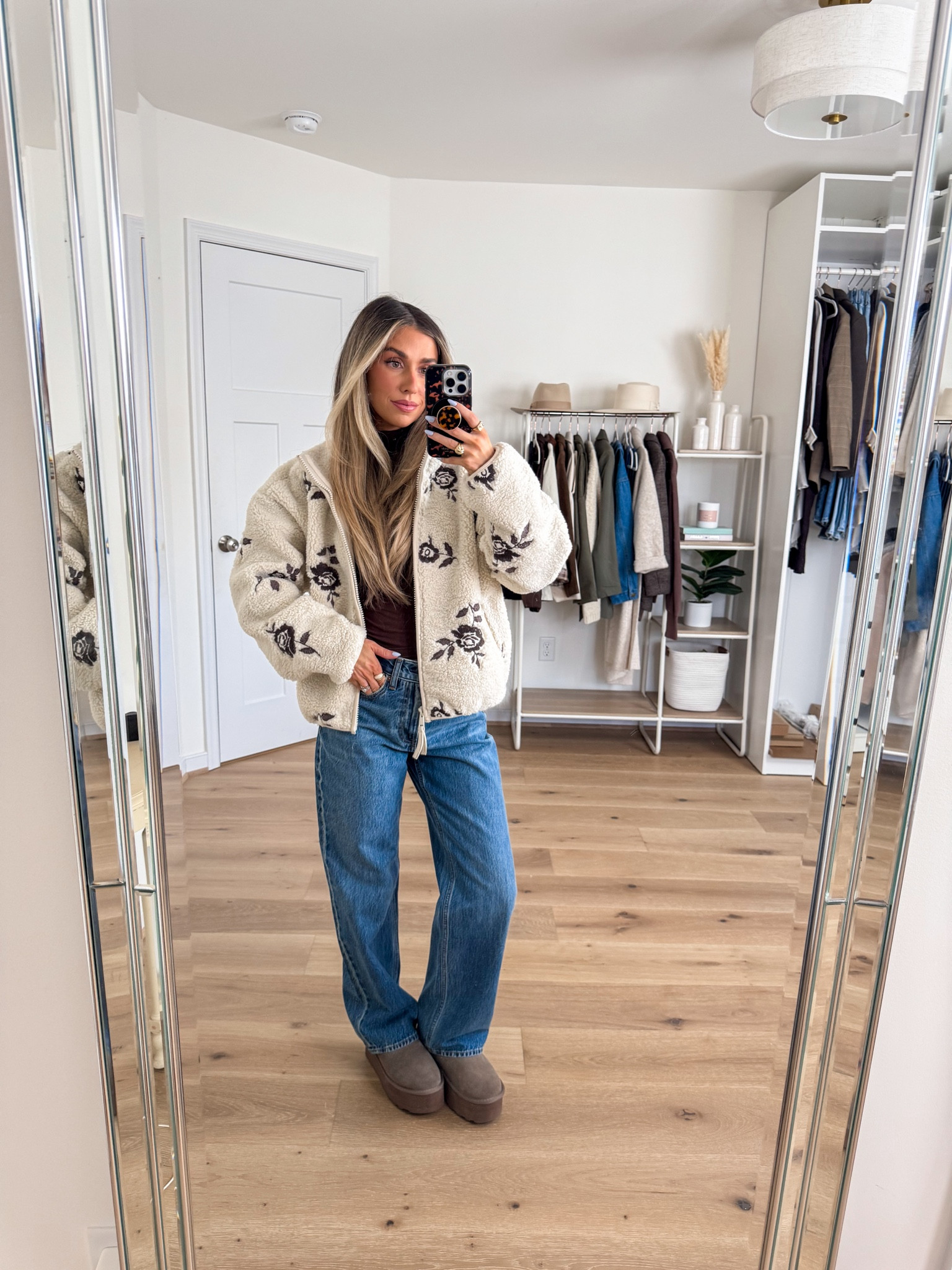 Cozy & casual ootd 
+ Sherpa zip up: xs
+ top: xs 
+ jeans: 24 short 
+ boots: size up 1/2 size if in between 

#LTKmomlife #LTKdayinmylife #LTKootd