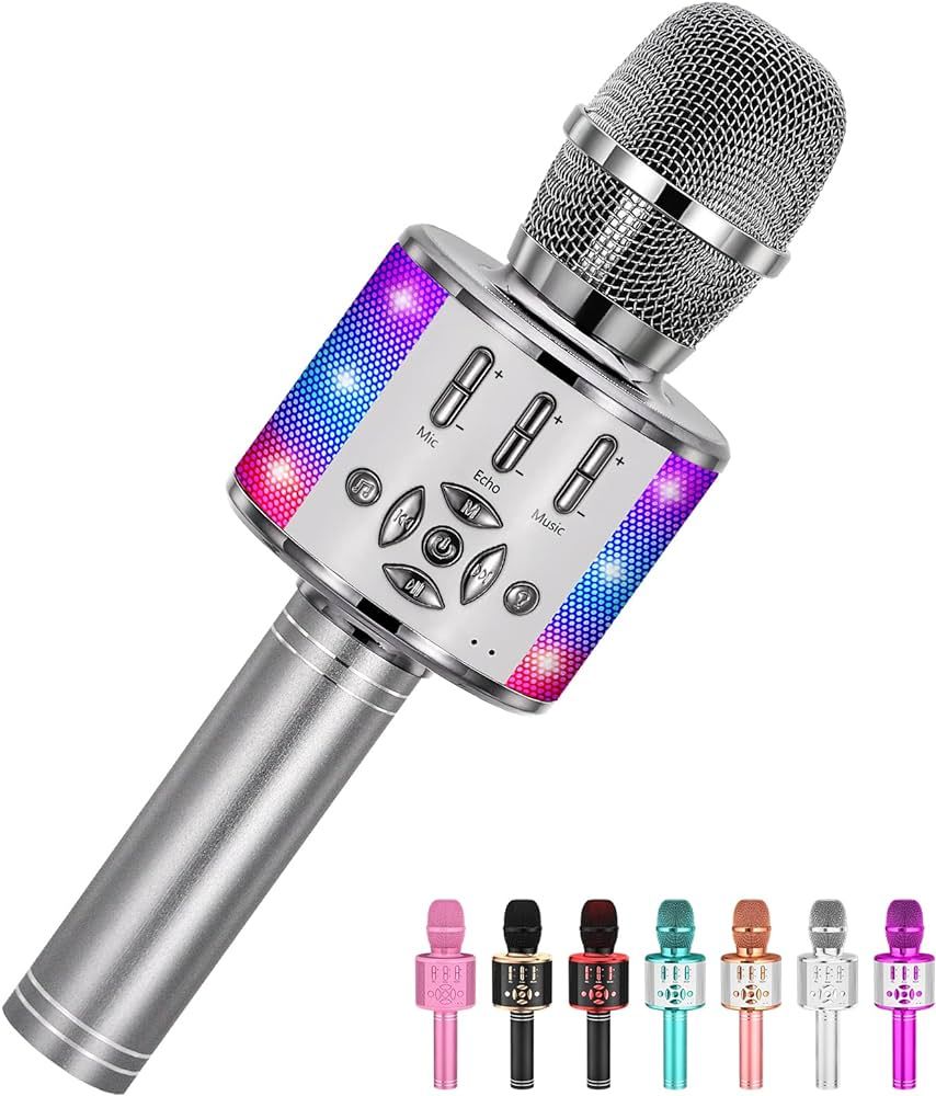 Amazmic Kids Karaoke Microphone Machine Toy Bluetooth Microphone Portable Wireless Karaoke Machin... | Amazon (US)