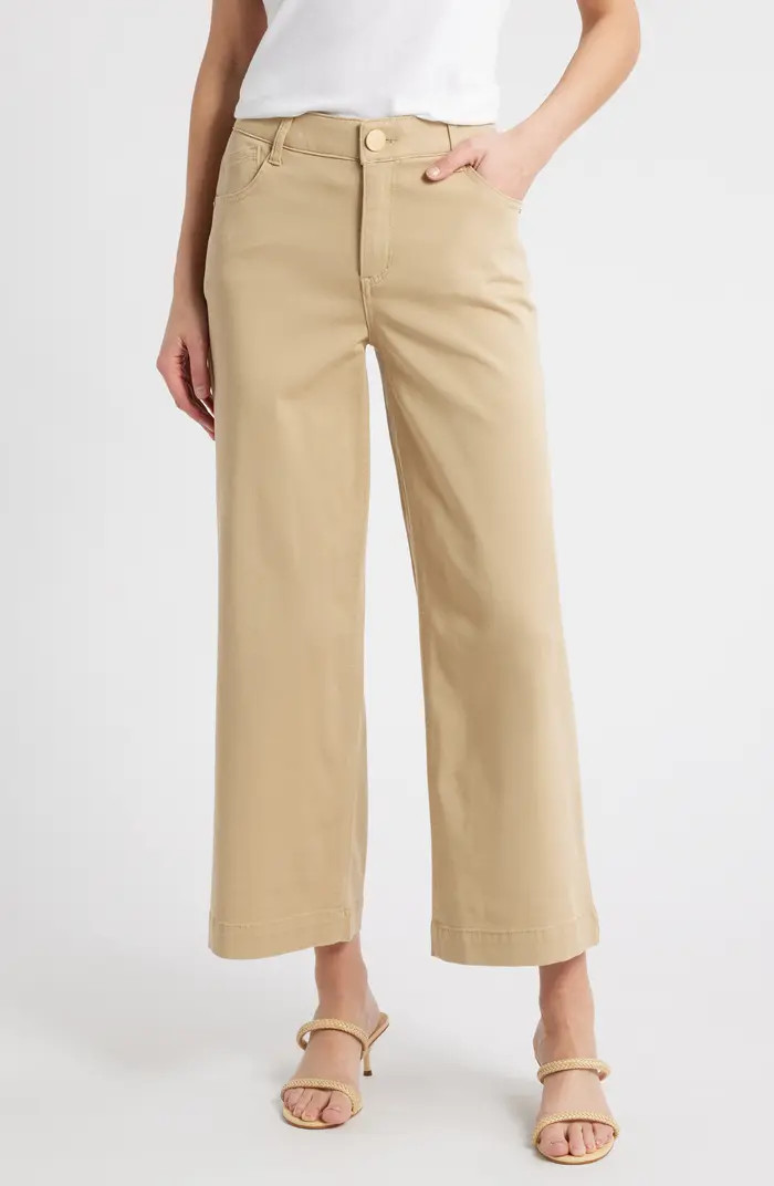 Sam High Waist Ankle Wide Leg Twill Pants | Nordstrom