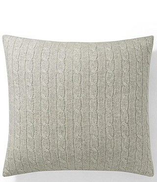 Ralph Lauren Cable Cashmere Throw Pillow - Grey | Dillard's