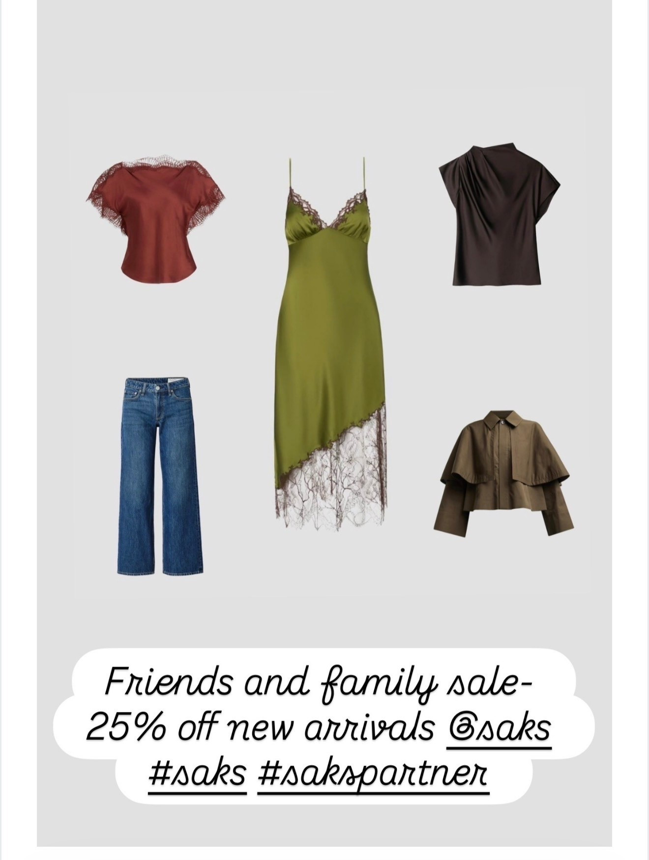 Friends and family sale-25% off new arrivals @Saks Fifth Avenue 
#saks #sakspartner