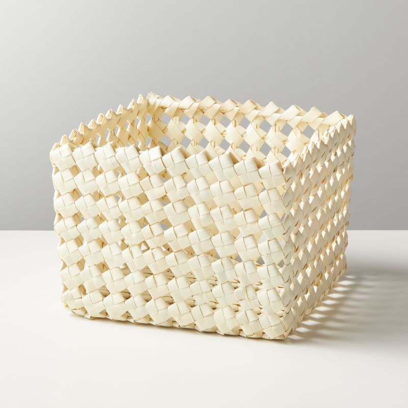 Ferris Ivory Square Basket + Reviews | CB2 | CB2