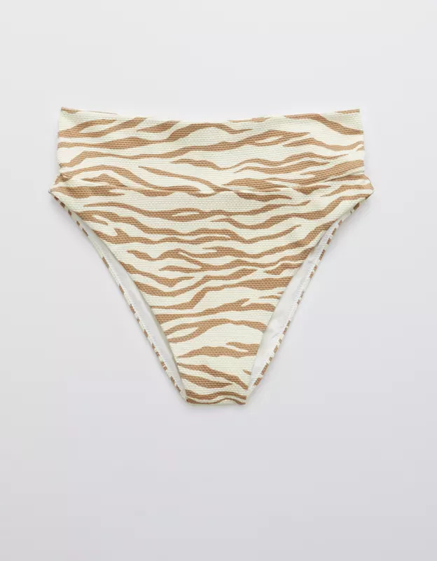 Aerie Animal Print Pique High Cut Cheeky Bikini Bottom | American Eagle Outfitters (US & CA)